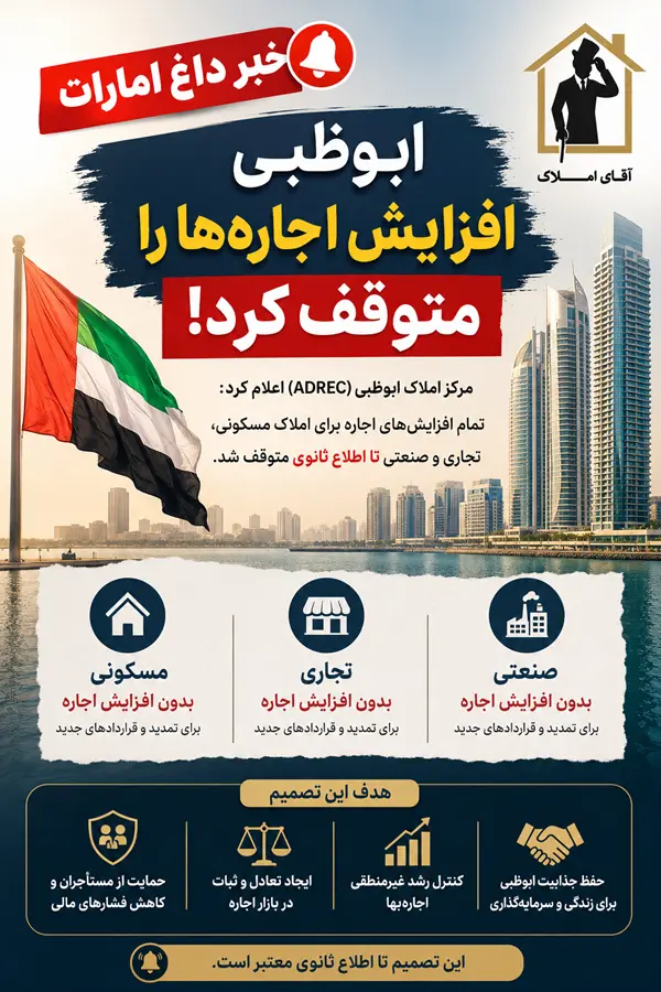 ابوظبی بازار اجاره را منجمد کرد؛ پیام مهم برای سرمایه‌گذاران و مالکان