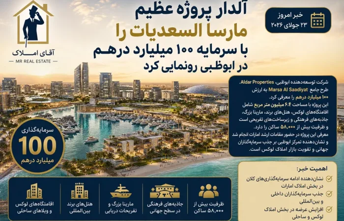 آلدار پروژه ۱۰۰ میلیارد درهمی Marsa Al Saadiyat را در ابوظبی رونمایی کرد